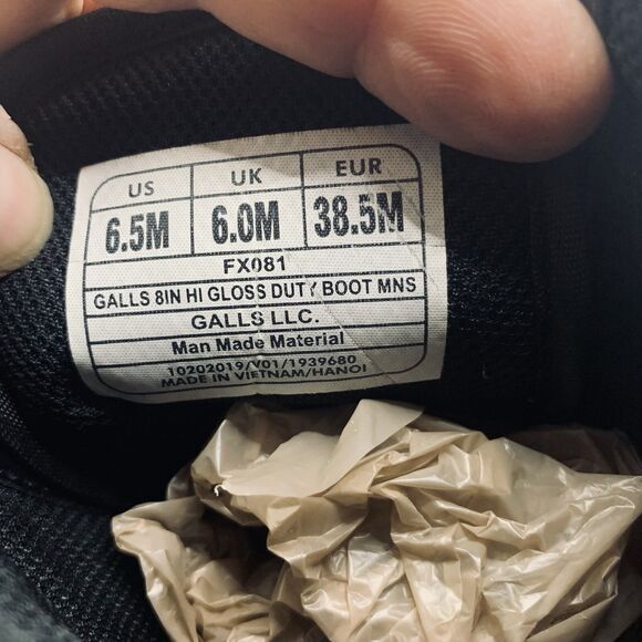 Galls Boots  Size 6.5 M  Hi Gloss Duty Black Police/Law Enforcement